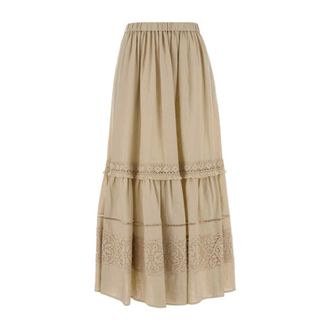 Max Mara Maxi Skirts, female, Beige, Size: 2XL Pallore Maxi Skirt