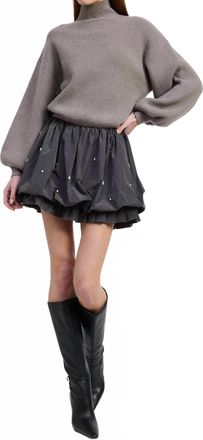 En Saison Florentina Mini Dress In Gray Rhinestone