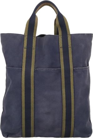 Hermès Fourre Tout Navy Canvas Tote Bag (Pre-Owned)