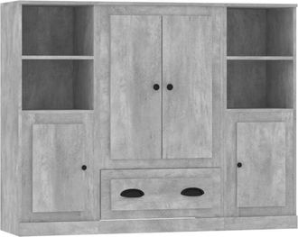 vidaXL Highboards 3 pcs Concrete Grey Engineered Wood vidaXL