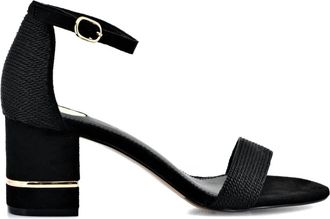 Ex&eacute; Womens Ankle Strap Mid Heel Sandal In Black
