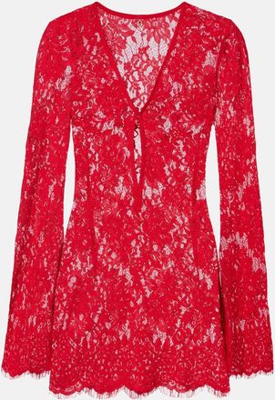 Bananhot Millie cotton and brocade lace minidress