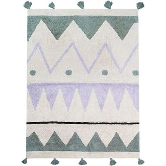Beliani Tappeto per cameretta con motivo astratto e nappe multicolore 140 x 200 cm Alakol