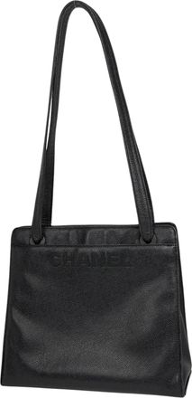 Chanel Black Grained Calfskin Tote Bag (Pre-Owned)