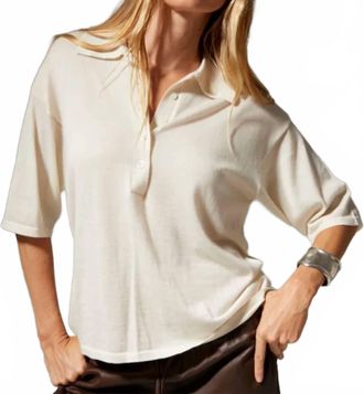 SPRWMN Short Sleeve Oversized Polo In Chalk