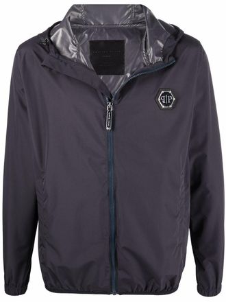 Philipp Plein Windjack met logopatch - Blauw