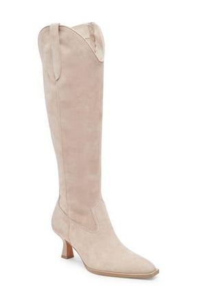 Dolce Vita Ariana Knee High Western Boot in Taupe Suede at Nordstrom Rack, Size 6