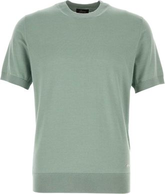 Brioni Sage Green Cashmere Blend T Shirt