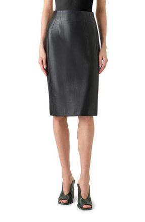 Akris Lambskin Leather Pencil Skirt in Black at Nordstrom, Size 10