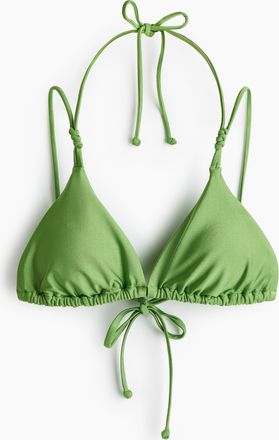 H&M Wattiertes Triangel-Bikinitop - Green