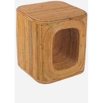 Sweeek Mesa Auxiliar, Mesita De Noche De Rat&aacute;n Natural