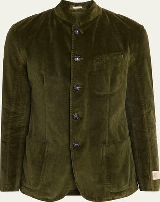 Massimo Alba Mens Velvet Garment Dyed Blazer