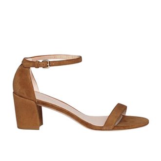 Stuart Weitzman Tan Suede Block Heeled Sandals Size 37.5