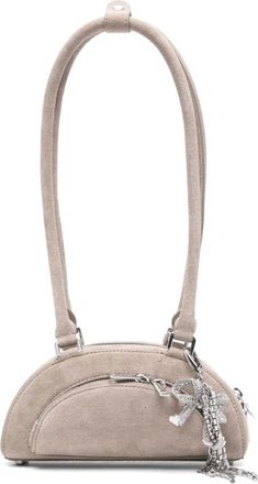 Self Portrait Suede Mini Schoudertas - Dames - Schoudertassen - Grijs - ONE Size - Leer - Tassen