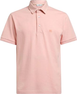 Etro short-sleeve embroidered polo shirt - men - Cotton - XXXL - Pink