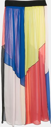 Missoni Multicolor Panel Detail Chiffon Asymmetric Cover-Up Skirt