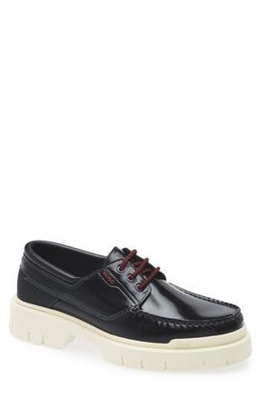 HUGO BOSS: Black Leather Slip-On Shoes now up to −61