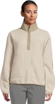 Marmot Wanderer High Pile Fleece Pullover Womens Coat Birch Bark : LG, Nylon