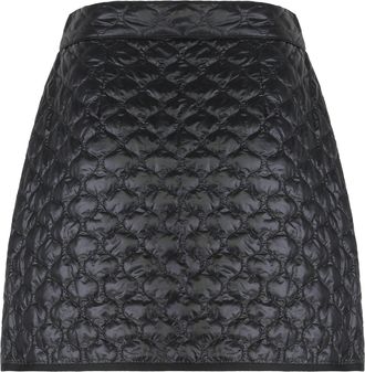 Moncler Womens Quilted Padded Mini Skirt Navy Blue