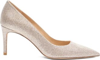 Stuart Weitzman Stuart Power 75 pumps met puntige neus en glitter - Beige