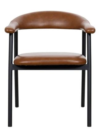 Vintahome Silla de comedor n&oacute;rdica aren marr&oacute;n vintage