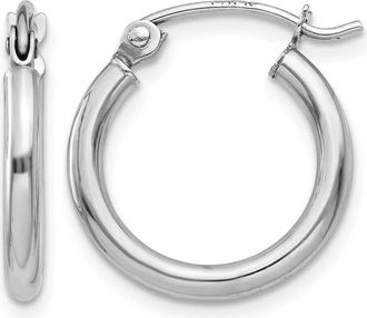 Diamond2Deal 14k Gold Polished 2x15mm Polished Hoop Earrings