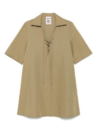 Semicouture Marisa Linen Blend Mini Dress