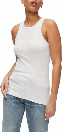 Michael Stars Alana Halter Racerback Tank In White