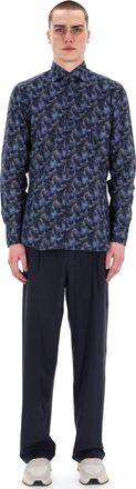 Barba Floral Print Linen Tailored Shirt Line Dandylife