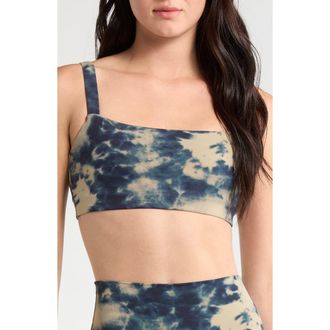 Lord & Taylor Tie Dye Sports Bra in Silver Sage Shibori at Nordstrom, Size X-Large