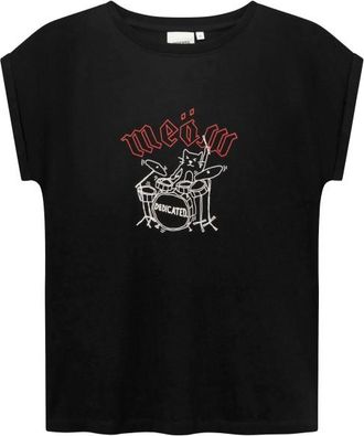 Dedicated T-Shirt Visby Meow T-Shirt für Damen | schwarz