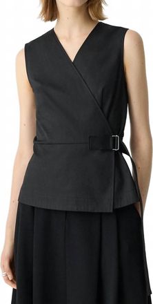 Theory Womens Sleeveless Wrap Top In Black