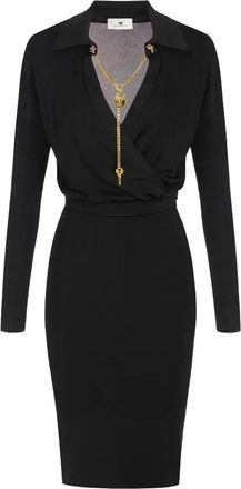 Elisabetta Franchi Black Knitted Dress