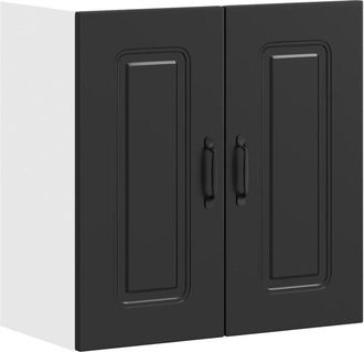 vidaXL Kitchen Wall Cabinet Kalmar Black Engineered Wood Vidaxl