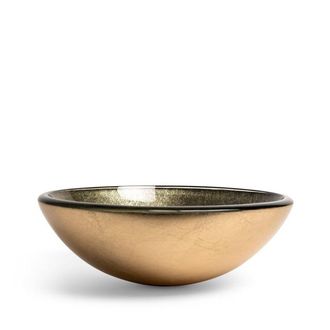 Saniclass Pesca Limone Waskom - 30x10,5cm - rond - gehard glas - goud groen