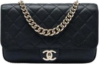 Chanel Pre-owned Quilted Caviar Leather Satchel - Dames - Vintage Schoudertas - Zwart - ONE Size - Vintage