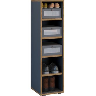 VCM Estante De Zapatos De Madera Vcm Dimensiones Aprox. Al. 110 X An. 30 X T. 33 Cm Caj&oacute;n De Cajones Con 5 Compartimentos Gabinete De Zapatos - Salia 5 Ve