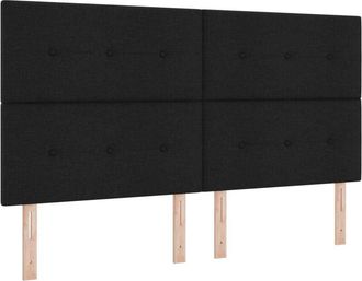vidaXL Headboard Height Adjustable with Headboard Black 180 cm Fabric vidaXL
