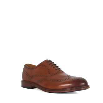Dune London Mens Wf Solihull - Wide-Fit Brogues - Tan Leather - Size UK 6
