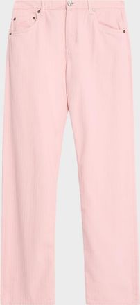 Etro Men & apos;s Cotton Herringbone Straight-Leg Five-Pocket Pants