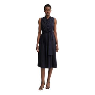 Joseph Ribkoff Midi Jurk - Dames - Wikkelkleedje - Blauw - 4XL - Katoen - Kleedjes