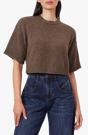 Habitual Crewneck Crop Sweater in Heather Mocha at Nordstrom, Size X-Large