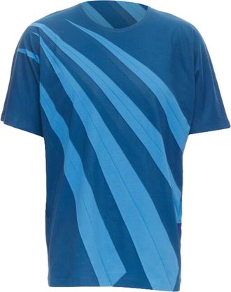 Issey Miyake MEN blue bonded pleat graphic print tshirt M