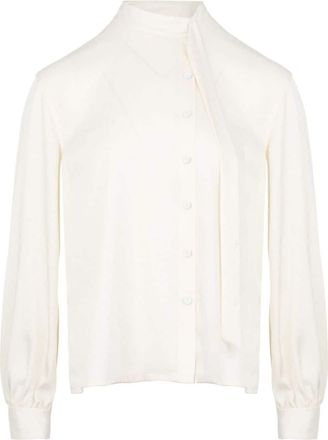Ports 1961 scarf-detail long-sleeve shirt - women - Polyester - 38 - White