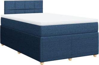 vidaXL Cama Box Spring Con Colch&oacute;n Tela Azul 120x200 Cm Vidaxl