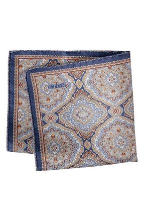 Eton Two Face Silk Pocket Square in Navy at Nordstrom