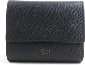 Celine Black Leather Wallet (Tri-Fold) (Pre-Owned)
