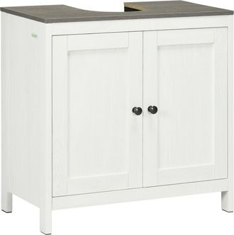 Kleankin Bathroom Sink Cabinet - Freestanding Under Sink Cabinet Adjustable Shelf | TJ Hughes