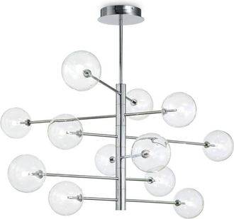 Ideal Lux Ideal Lux - Equinoxe - L&aacute;mpara Colgante De Techo De 12 Luces Con Varios Brazos, Cromo