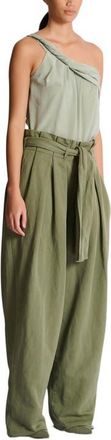 Balmain Twill high-waisted trousers in Green at Nordstrom, Size 36 Eu
